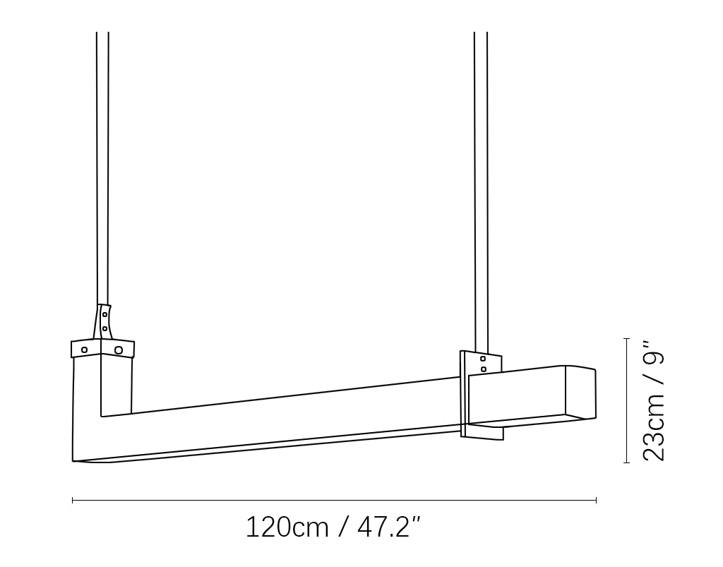 L Axis Alabaster Linear Pendant Lamp