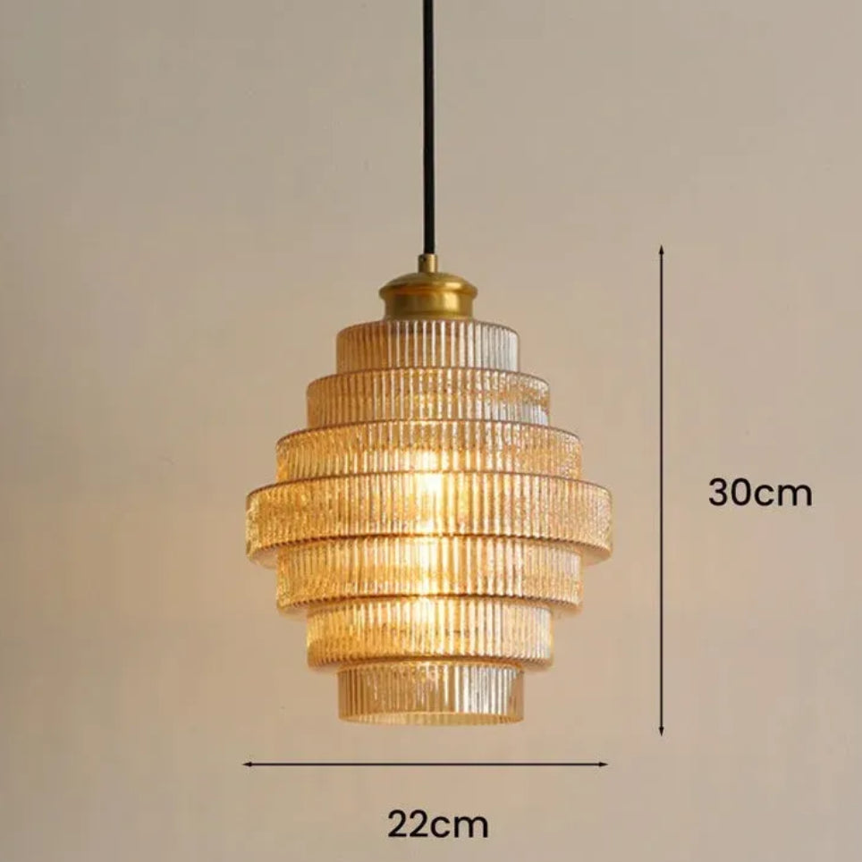 Lampadario vintage in vetro colorato a strisce size.webp__PID:864ac990-4829-46d0-b234-7fd27520e477