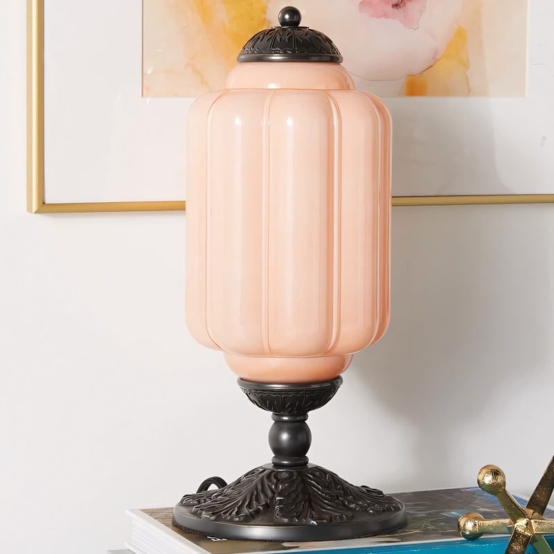 Eloise Vintage Tischlampe aus cremefarbenem Glas sku-pink.jpg__PID:cf231d40-3a6c-4010-ad60-3b4841f2903e