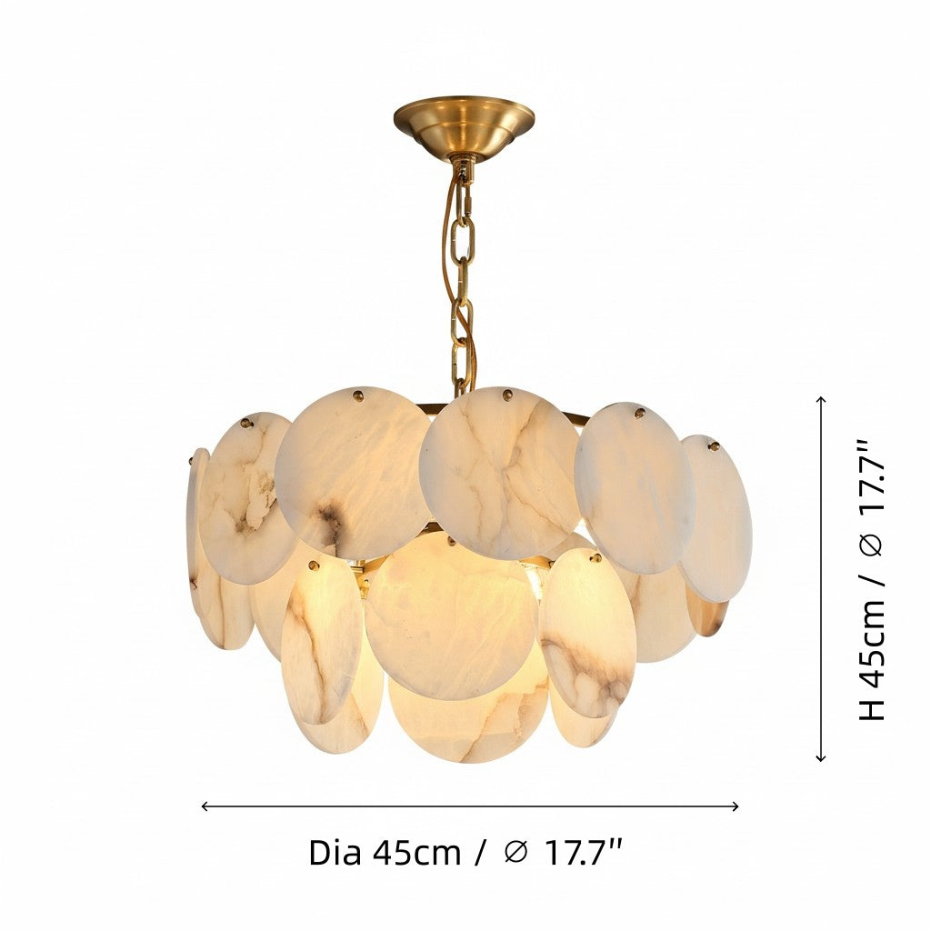Elegant Brass & Alabaster Shell Multi-Layer Chandelier5.jpg__PID:bfa06914-b816-4b42-bafd-b52733f72880